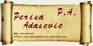 Periša Adašević vizit kartica